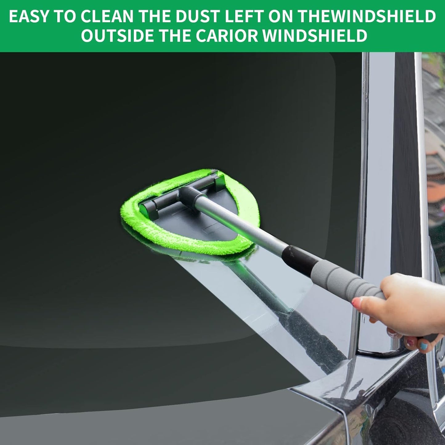 🔥Microfiber Windshield Cleaner with Extendable Handle