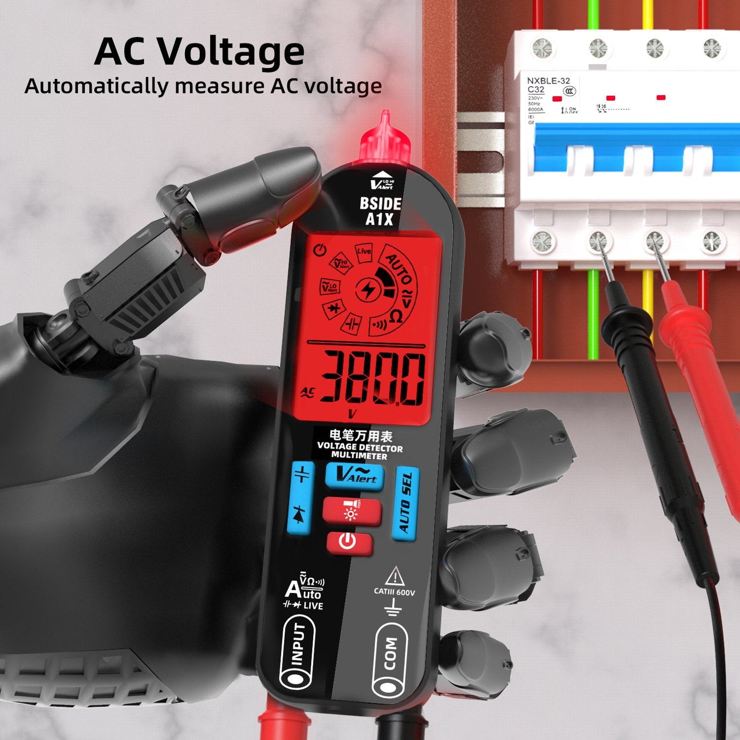 Digital Multimeter Tester Rechargeable Electrical Voltmeter
