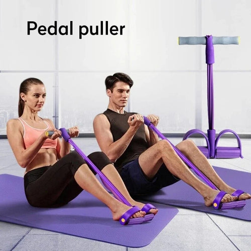 🔥21 Fitness Resistance Bands-4 Tube Pedal Ankle Puller