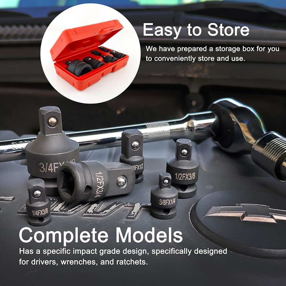 6-Piece Impact Socket Adapter Set