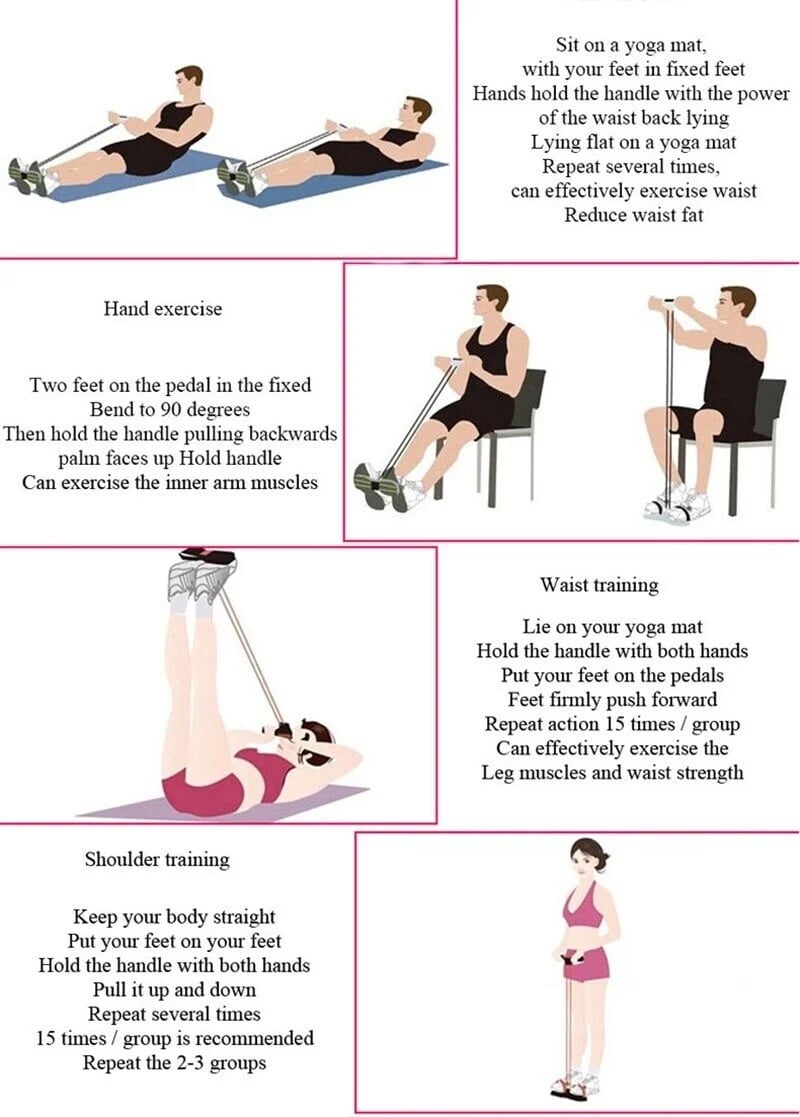 🔥21 Fitness Resistance Bands-4 Tube Pedal Ankle Puller