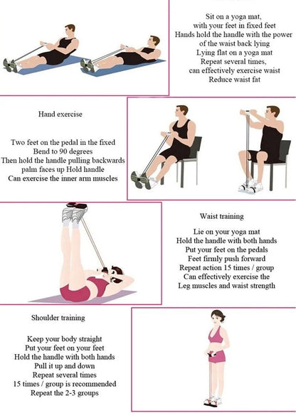 🔥21 Fitness Resistance Bands-4 Tube Pedal Ankle Puller