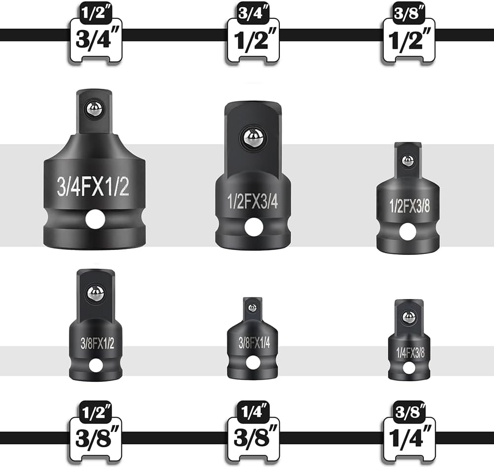 6-Piece Impact Socket Adapter Set