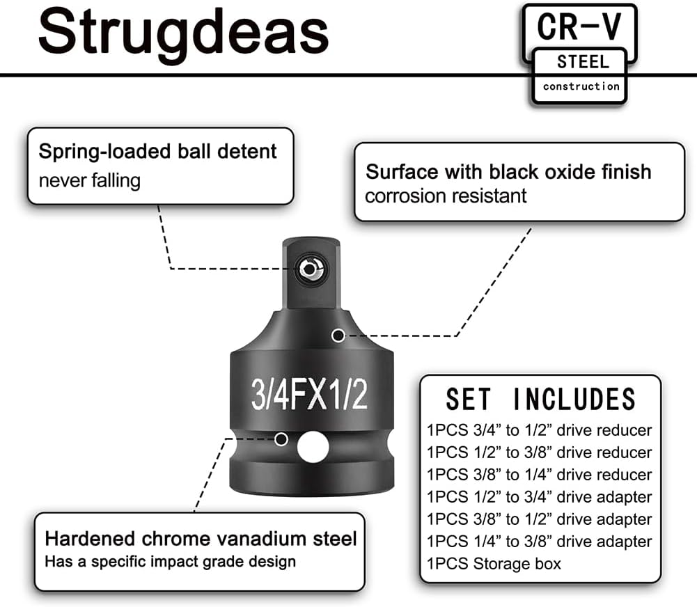 6-Piece Impact Socket Adapter Set