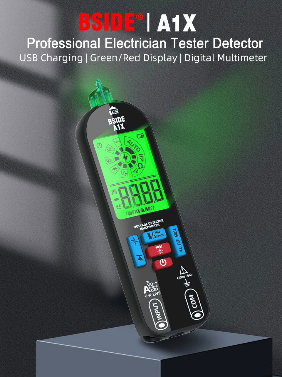 Digital Multimeter Tester Rechargeable Electrical Voltmeter